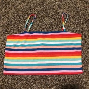 2 for $10, Cropped rainbow striped tank top -Size Medium